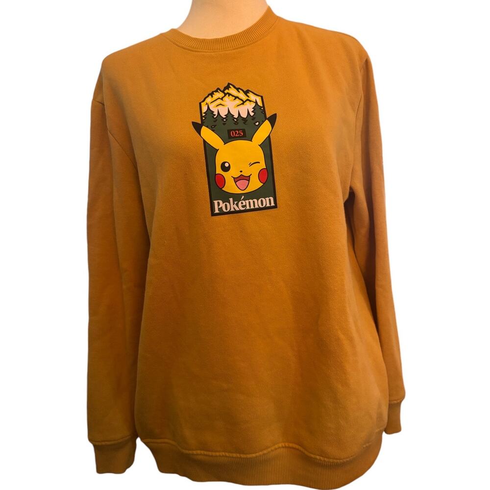 Pokémon Pikachu National Park Mountain Graphic Sweatshirt, Yellow, Youth XXL